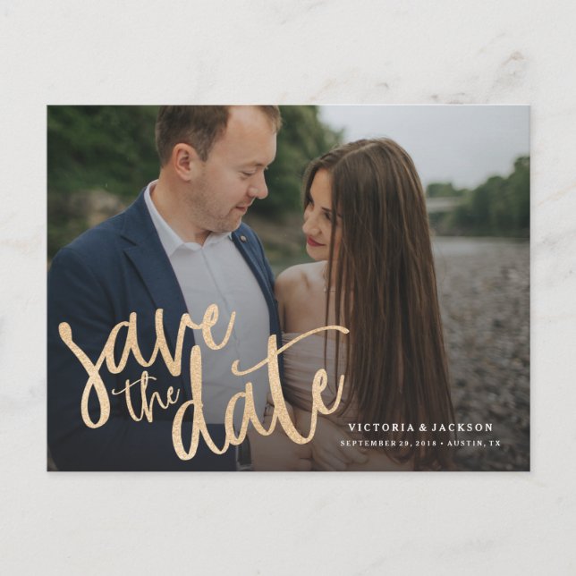 Faire-part Romance Enregistrer la date Carte postale (Devant)
