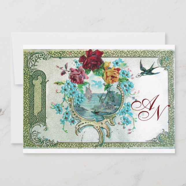 FAIRE-PART ROMANTİCA 3 MONOGRAMME (Devant)