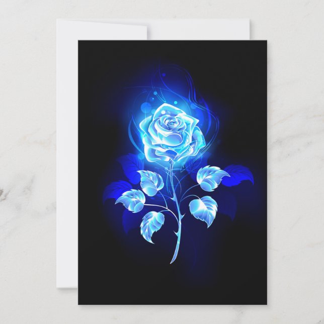 Faire-part Rose bleue brûlante (Devant)
