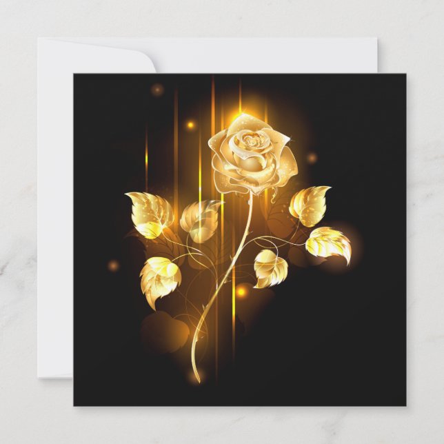 Faire-part Rose d'or ( rose dorée ) (Devant)