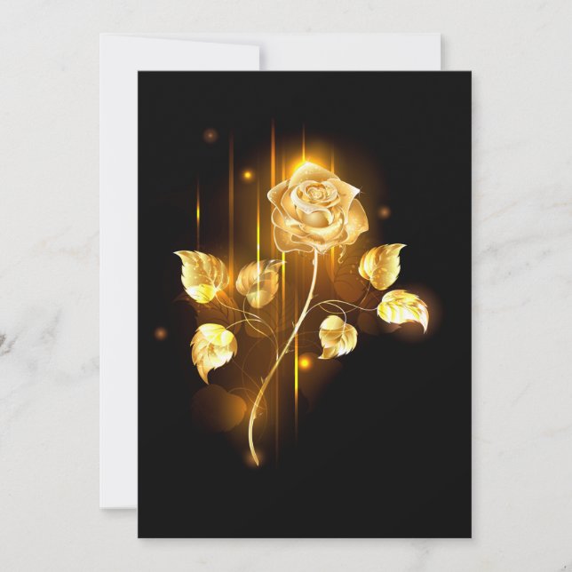 Faire-part Rose d'or ( rose dorée ) (Devant)