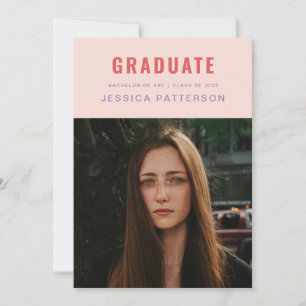 Faire-part Rose doré parfait pour les diplômés