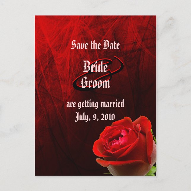 Faire-part Rose gothique Enregistrer la date Carte postale (Devant)