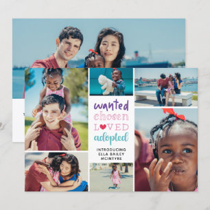 Faire-part Rose violet Recherché choisi Loved Photos adoptées