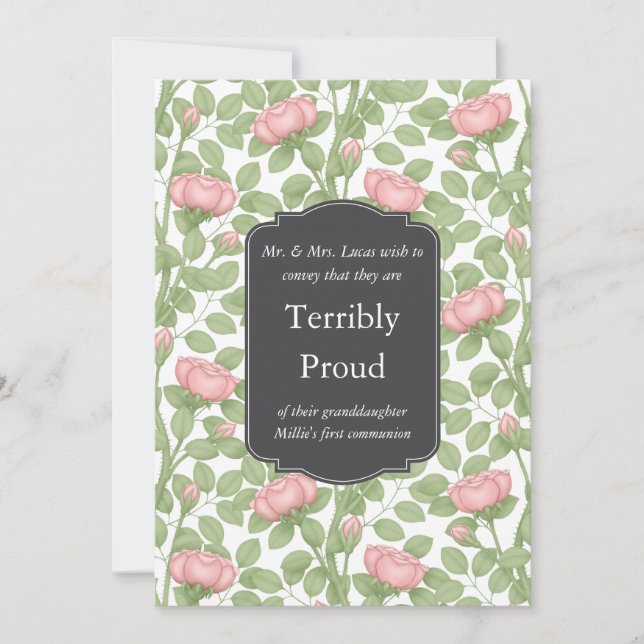 Faire-part Roses intemporels Creative Personnalisée Famille B (Devant)