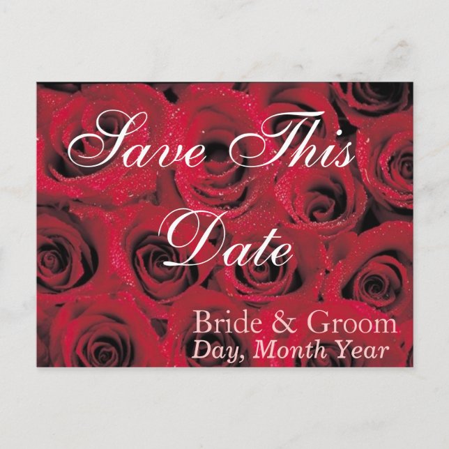 Faire-part Roses rouges profondes Carte postale d'annonce de  (Devant)