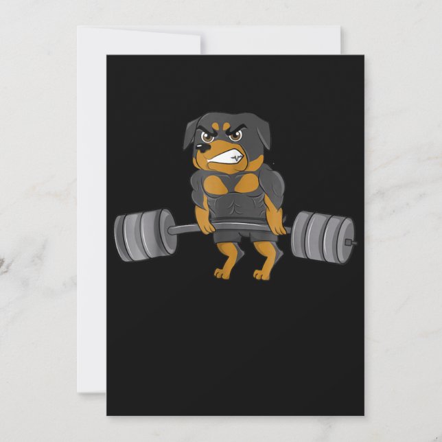 Faire-part Rottweiler Poids Bodybuilding Chien (Devant)