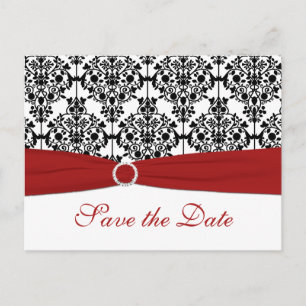 Faire-part Rouge, blanc et noir Enregistrer la carte postale 