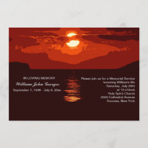 Faire-part rouge de cérémonie commémorative de