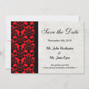 Faire-part Rouge & Noir Enregistrer la Date