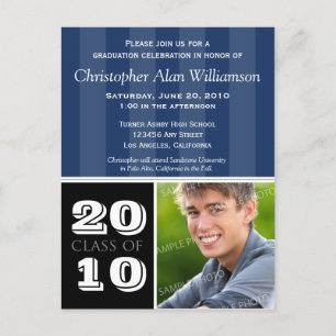 Faire-part royal d'obtention du diplôme de rayures