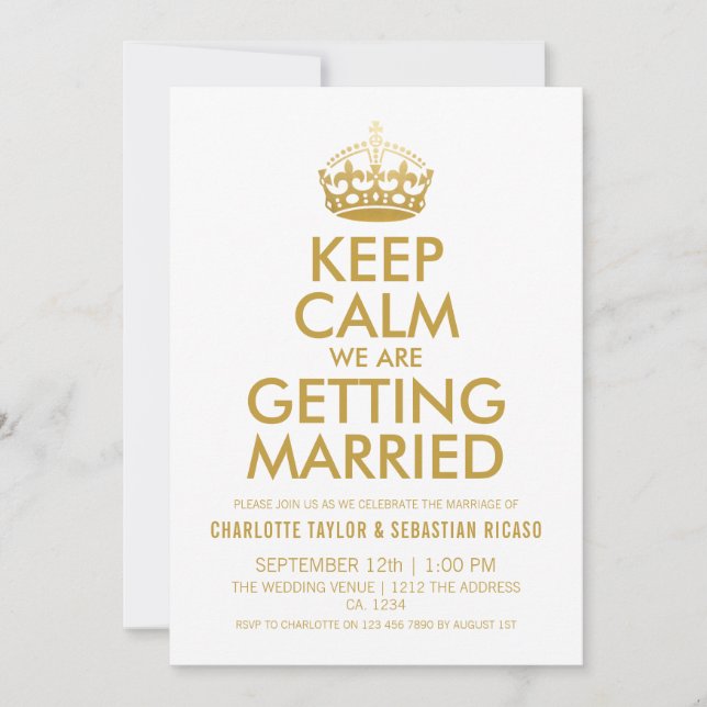 Faire-part Royaume-Uni Union Jack Mariage Royaume-Uni Gold Cr (Devant)