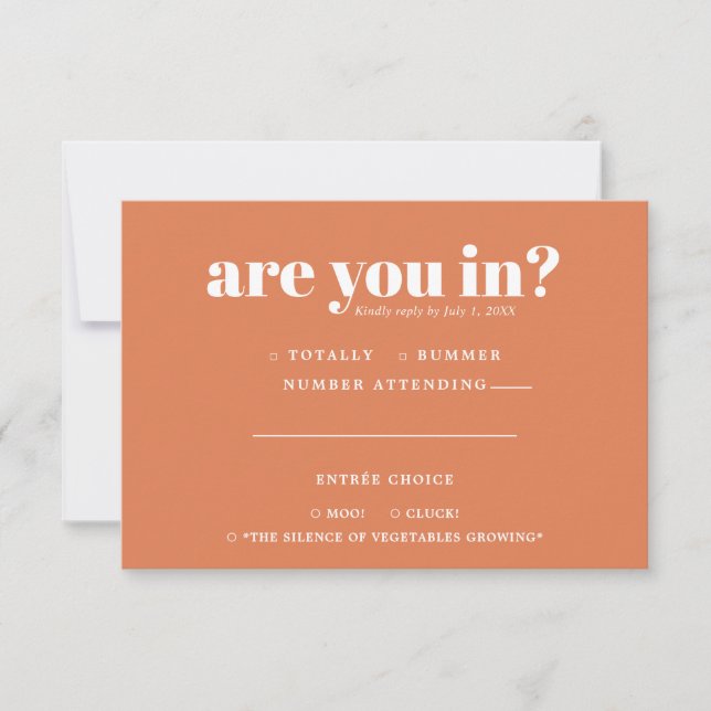 Faire-part RSVP de mariage amusant et original | Typographie  (Devant)