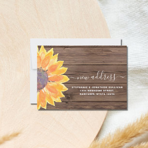 Faire-part Russe aquarelle Tournesol Grange Bois Nouvelle adr