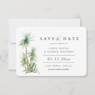 Faire-part Rustic Beach Island Palm Enregistrer La Date