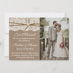 Faire-part Rustic Starfish Beach Mariage photo