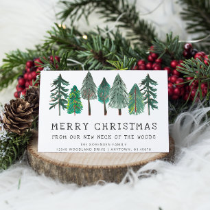 Faire-part Rustique Joyeux Noël Famille Photo Déplacement