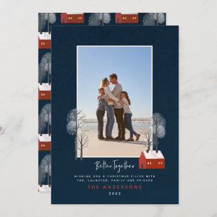 Faire-part Rustique marine rouge scandi traditionnel photo No