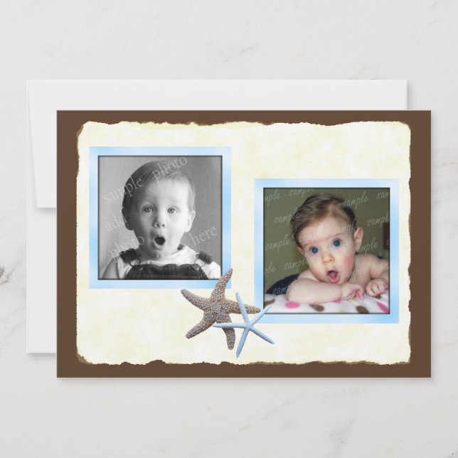 Faire-part Sa photo de bébé et la sienne Annonce de mariage (Devant)