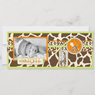 Faire-part Safari Boy Vert Grand Annonce