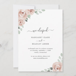 Faire-part Sage Green Dusty Rose rose floral Elopement