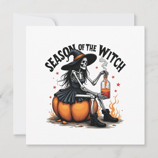 Faire-part Saison De La Sorcière Éffrayante Hallowee Wtich (Devant)