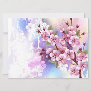 Faire-part Sakura rose sur la peinture Arrière - plan