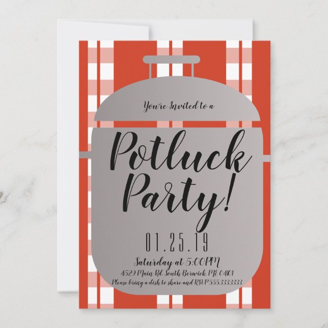 Faire-part Salade Pot Luck Avocado Dîner Diner Italien (Devant)