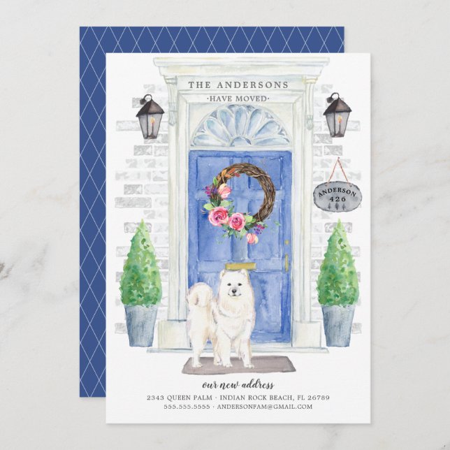 Faire-part Samoyé de déplacement de porte avant (Devant / Derrière)