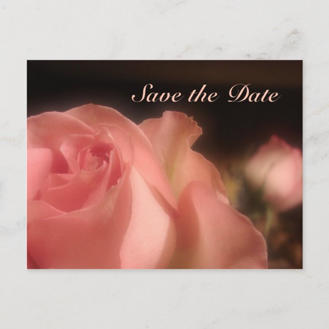 Faire-part Sauver la date - Carte postale rose pêche (Devant)