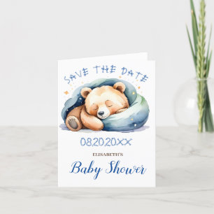 Faire-part Sauvez la date Ours en peluche Baby Shower