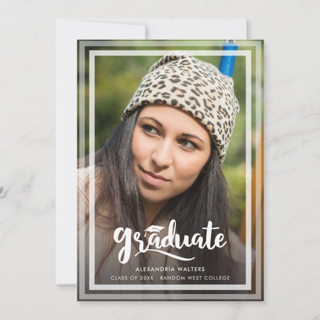 Faire-part Script 2 Photos Grad 2025 (Devant)