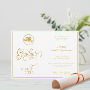 Faire-part Script classique élégant sans diplôme de photo