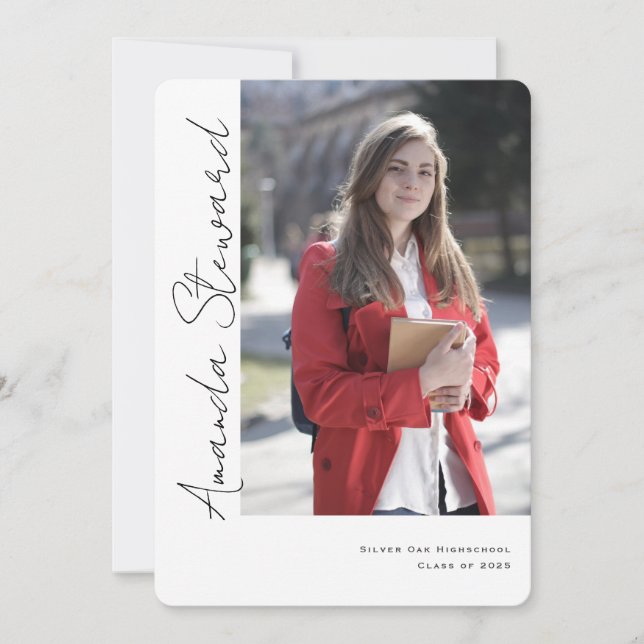 Faire-part Script de calligraphie décontractée, diplômé de ph (Devant)