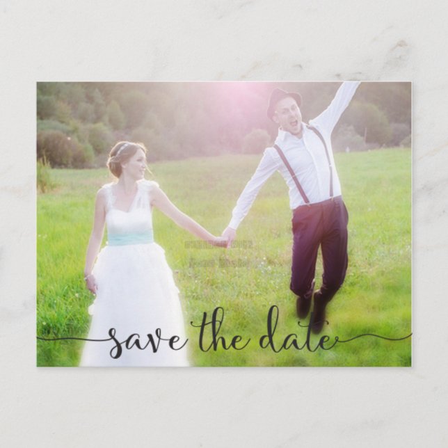 Faire-part Script de typographie pour carte postale photo de  (Devant)