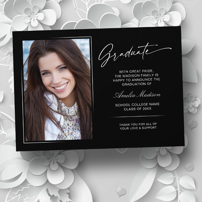 Faire-part Script manuscrit moderne Graduate 2 photo (Créateur téléchargé)