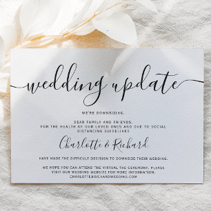 Faire-part Script mariage noir et blanc photo de réduction