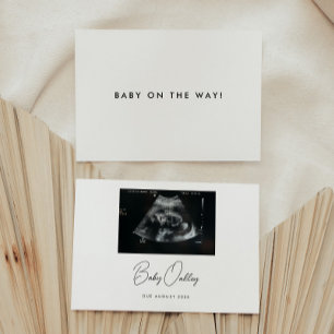 Faire-part Script minimaliste "Bébé en route !" Grossesse