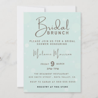 Faire-part Script minimaliste manuscrit Brown Brunch nuptial