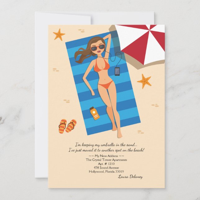 Faire-part Se prélasser au soleil Annonce de déménagement (Devant)