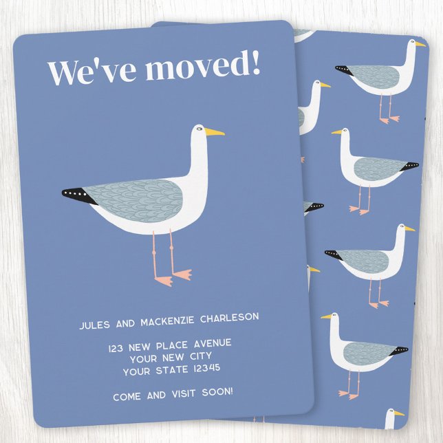 Faire-part Seagull Moving New Home (Seagull coastal personalized we've moved moving new home announcement)