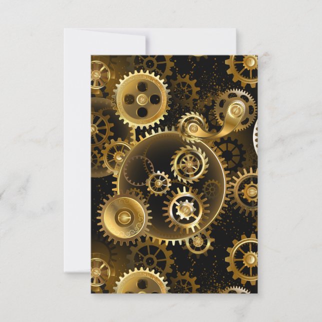 Faire-part Seamless Steampunk Brass Gears (Devant)