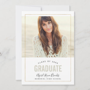 Faire-part Shimmer Photo Annonces de Graduation