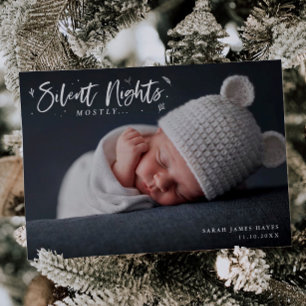 Faire-part Silent Nights Baby Landscape Photo Holiday Naissan