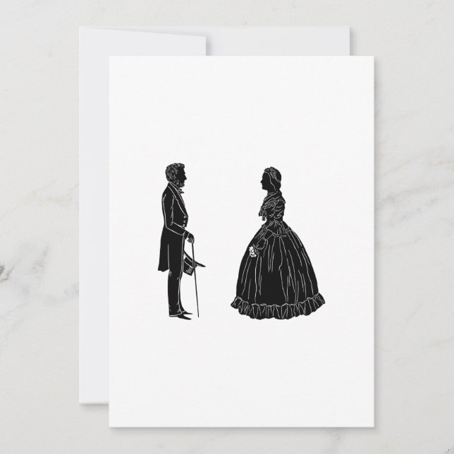 Faire-part silhouette d'abraham lincoln mary todd lincoln (Devant)