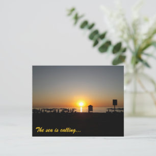 Faire-part Silhouette de coucher de soleil d'été côtier