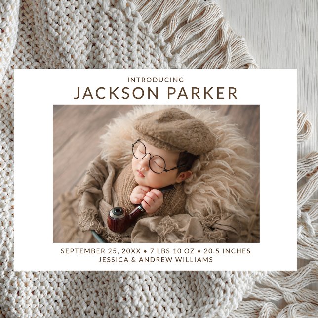 Faire-part Simple 2 Photo Boy Naissance (Créateur téléchargé)