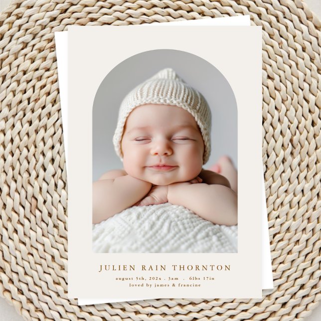 Faire-part simple arche légère personnalisée deux photo naiss (Créateur téléchargé)