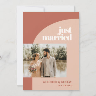 Faire-part Simple chic pêche en terre cuite arche photo maria