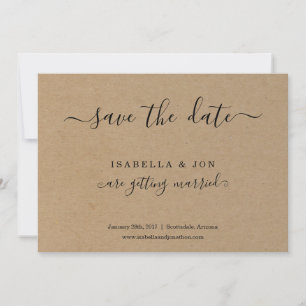 Faire-part Simple classique Enregistrer la date papier Kraft